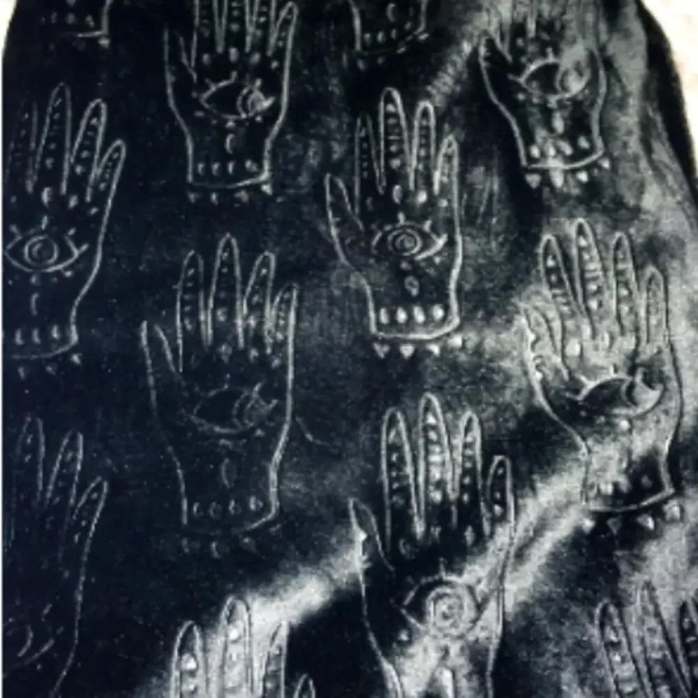 Halloween Black Hamsa Hand Palmistry Evil Eye Plush Throw Blanket